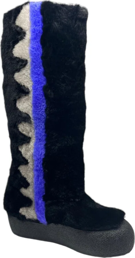 Chiora 6228435 Women's Black/Blue Fur Boots