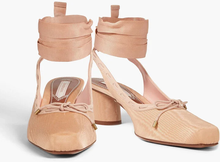 Chisel Toe Ballerina 45 moire pumps - Image 2