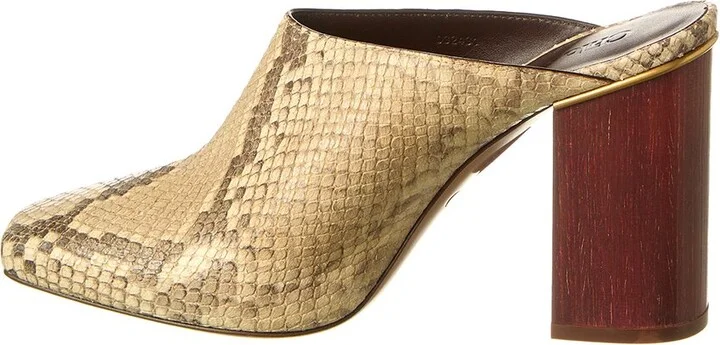 Chloé Ambre Snake-Embossed Leather Mule - Image 2