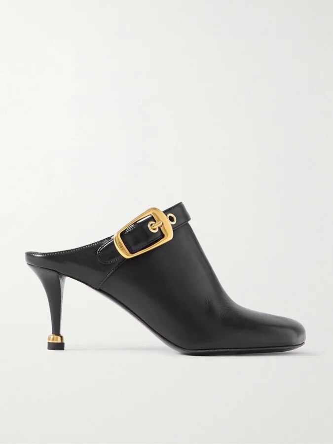 Chloé - Andrea Buckled Leather Mules - Black