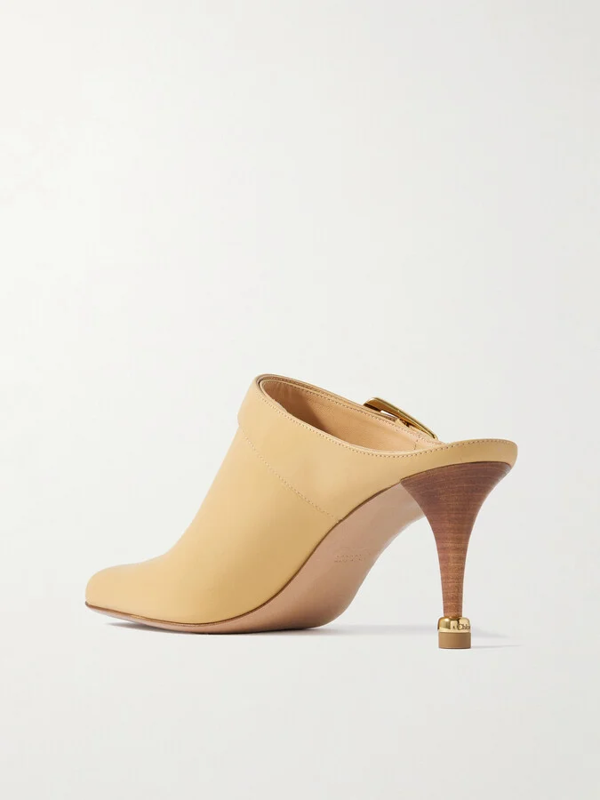 Chloé - Andrea Leather Mules - Brown - Image 3