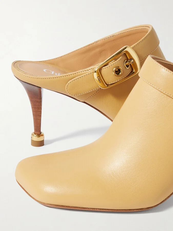 Chloé - Andrea Leather Mules - Brown - Image 4