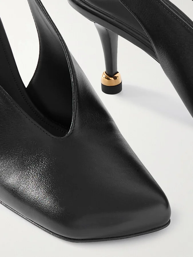 Chloé - Andrea Leather Slingback Pumps - Black - Image 4