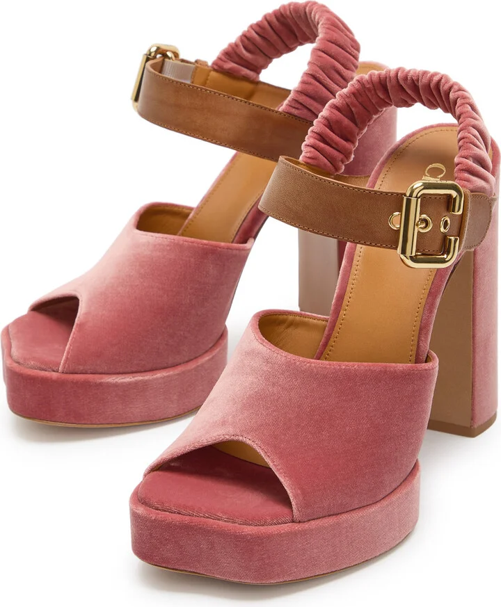 Chloe Aria Suede Platform Sandals - Image 3