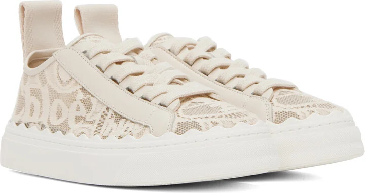 Chloé Beige Lauren Sneakers - Image 4