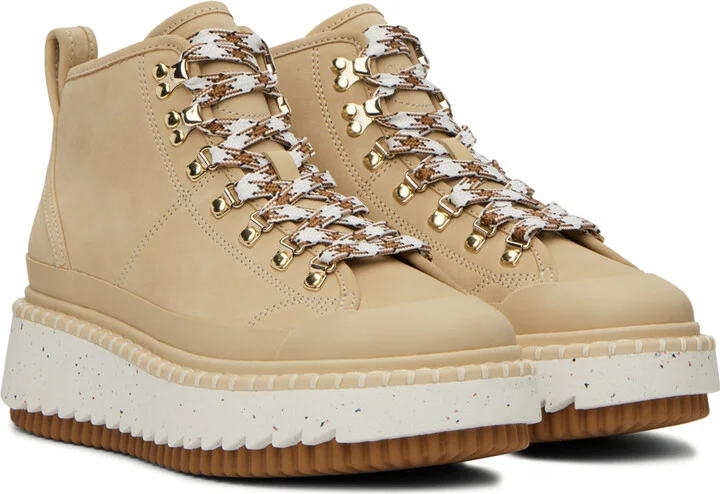 Chloé Beige Lilli Ankle Boots - Image 4