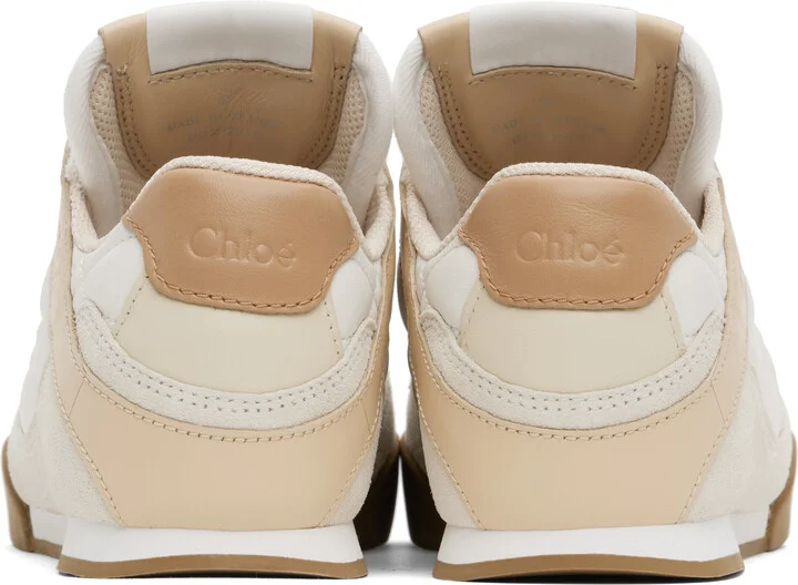 Chloé Beige & White 'Chloé Kick' Sneakers - Image 2