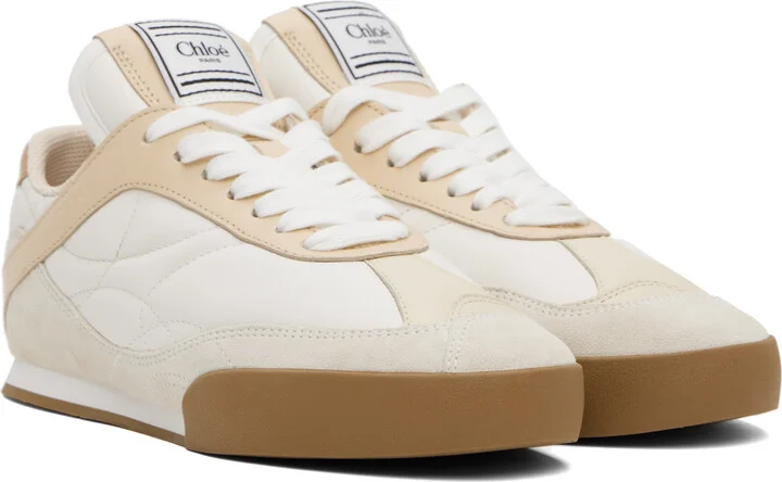 Chloé Beige & White 'Chloé Kick' Sneakers - Image 4