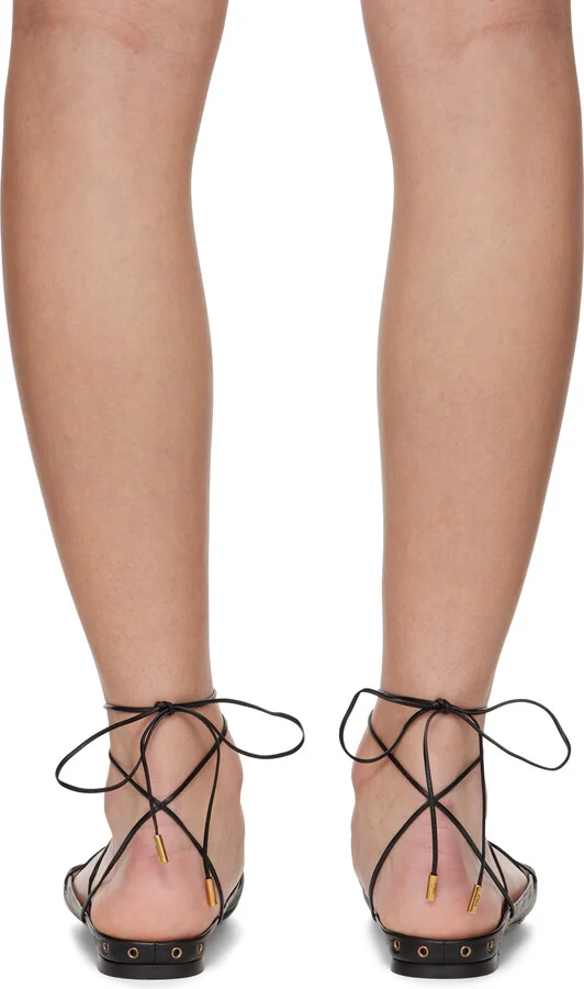 Chloé Black 'Chloé' Ghillies Ballerina Flats - Image 2