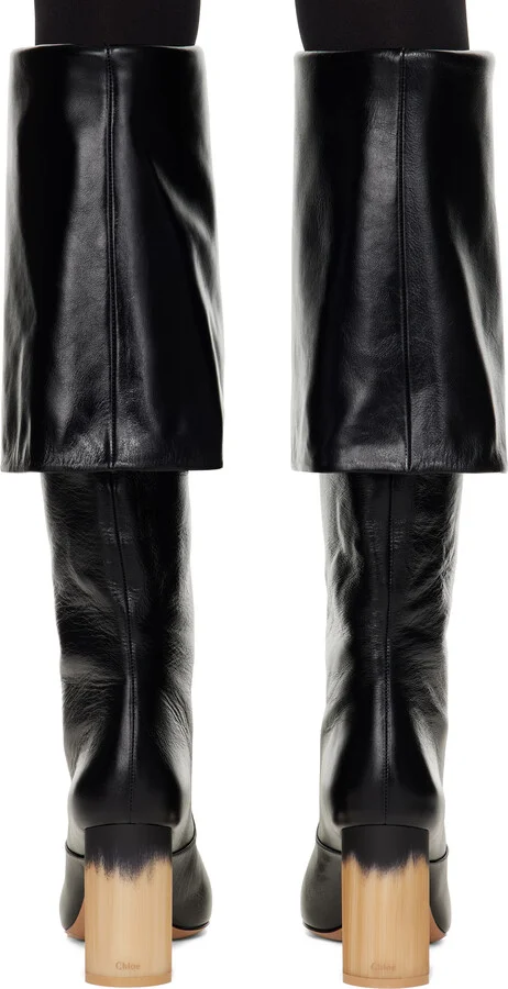 Chloé Black Georgia Heeled Tall Boots - Image 2