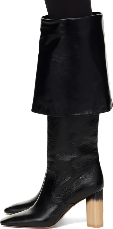 Chloé Black Georgia Heeled Tall Boots - Image 3