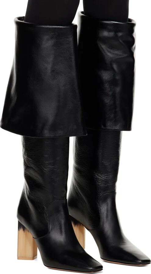 Chloé Black Georgia Heeled Tall Boots - Image 4