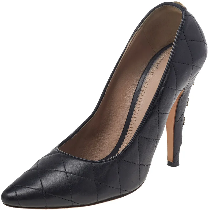 Chloe Black Leather Embellished Pumps Size 39