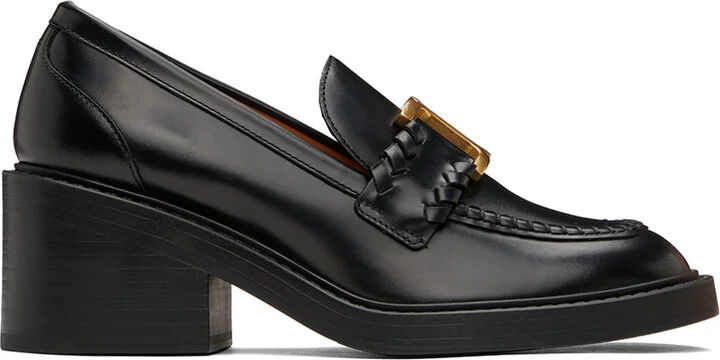 Chloé Black Marcie Heeled Loafers
