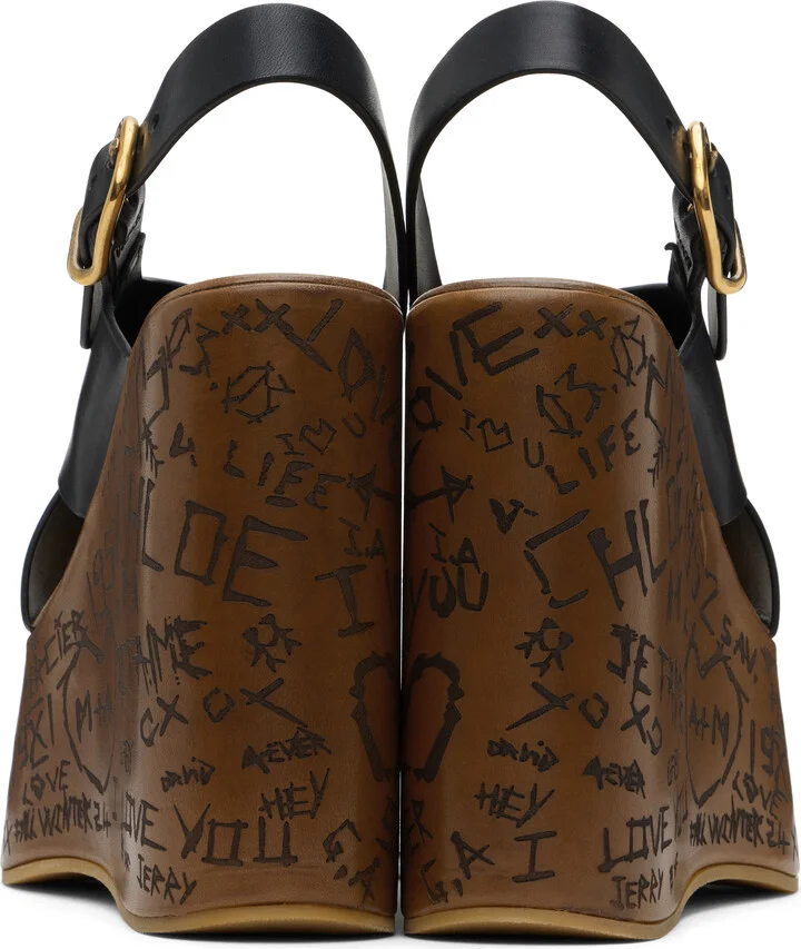 Chloé Black Maxime Wedge Sandals - Image 2