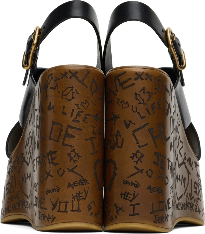 Chloé Black Maxime Wedge Sandals - Image 2
