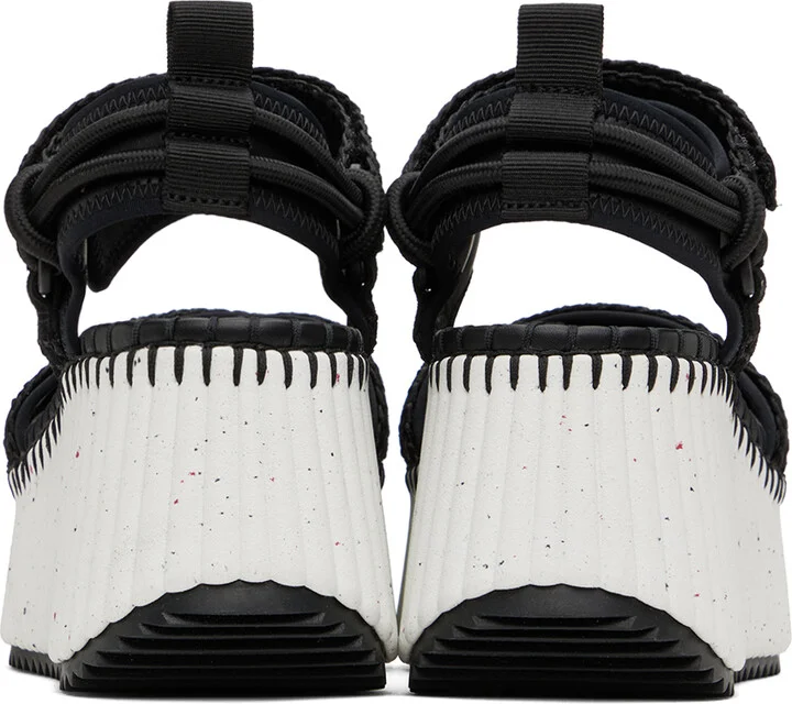 Chloé Black Nama Wedge Sandals - Image 2