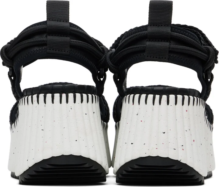 Chloé Black Nama Wedge Sandals - Image 2