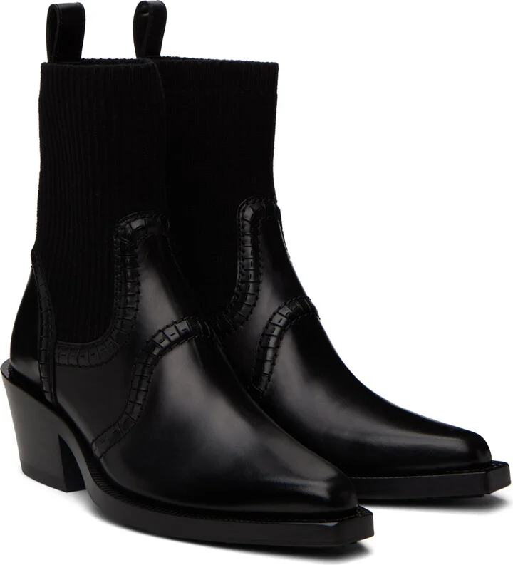 Chloé Black Nellie Texan Boots - Image 4