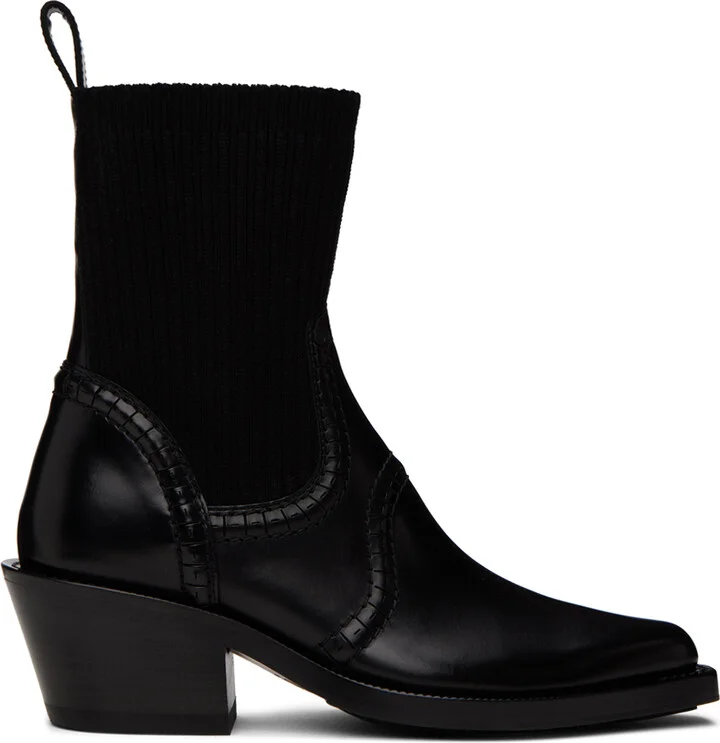 Chloé Black Nellie Texan Boots
