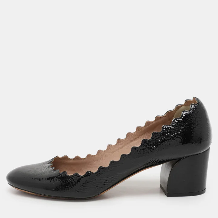 Chloe Black Patent Lauren Pumps Size 36