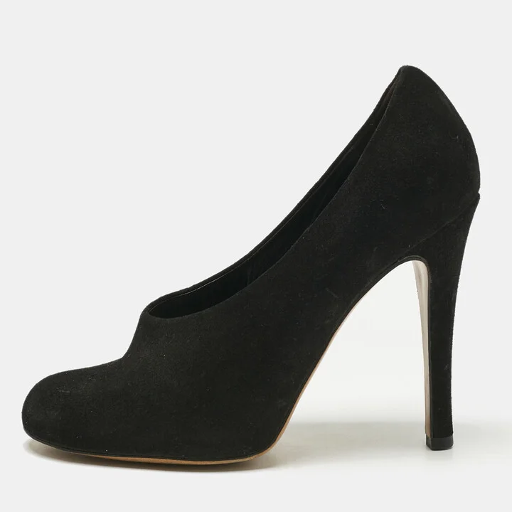 Chloe Black Suede Round Toe Pumps Size 41