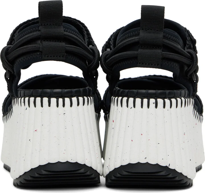 Chloé Black & White Nama Platform Sandals - Image 2