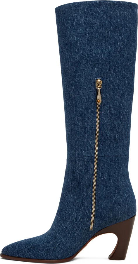 Chloé Blue Oli Boots - Image 3