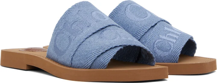 Chloé Blue Woody Sandals - Image 4