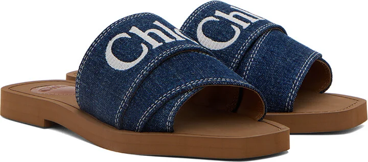 Chloé Blue Woody Sandals - Image 4
