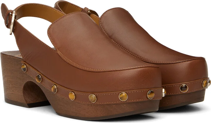 Chloé Brown Aurna Clogs - Image 4