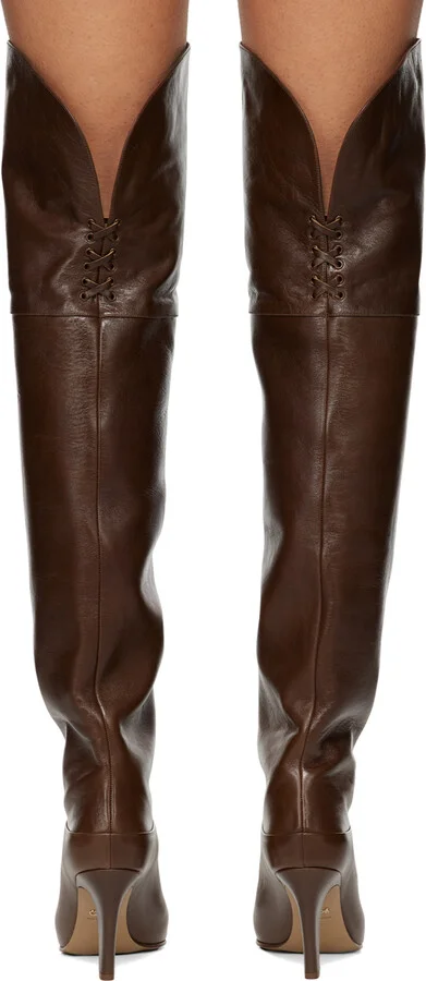 Chloé Brown Eve Thigh High Boots - Image 2