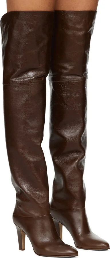 Chloé Brown Eve Thigh High Boots - Image 4