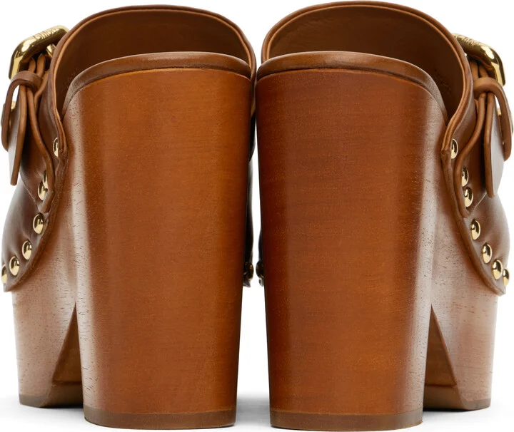 Chloé Brown Jeanette Wedge Mules - Image 2