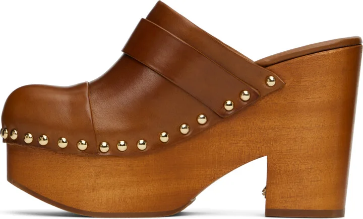 Chloé Brown Jeanette Wedge Mules - Image 3