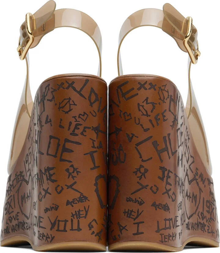 Chloé Brown Maxime Wedge Sandals - Image 2