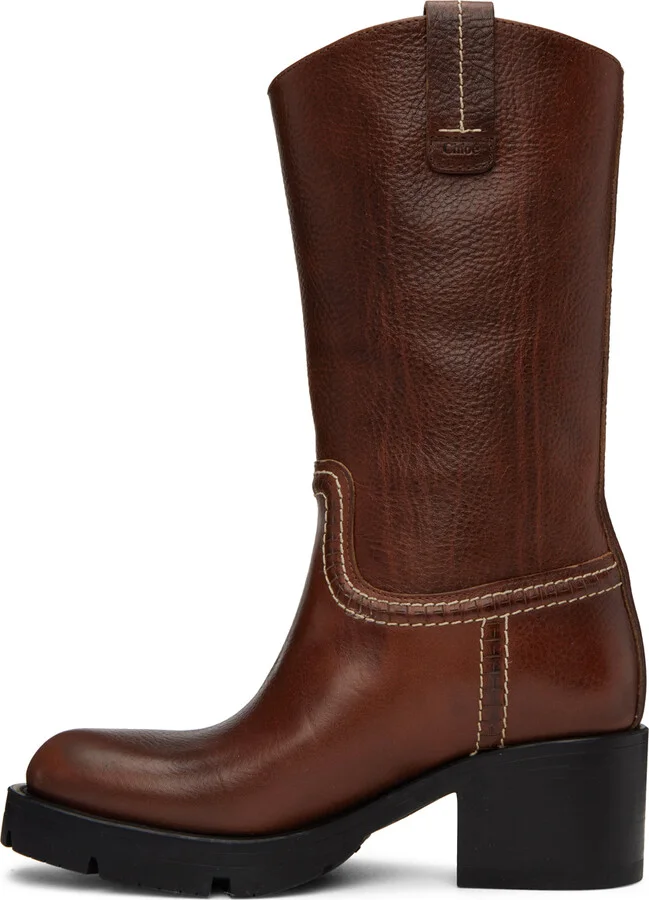 Chloé Brown Neva Boots - Image 3