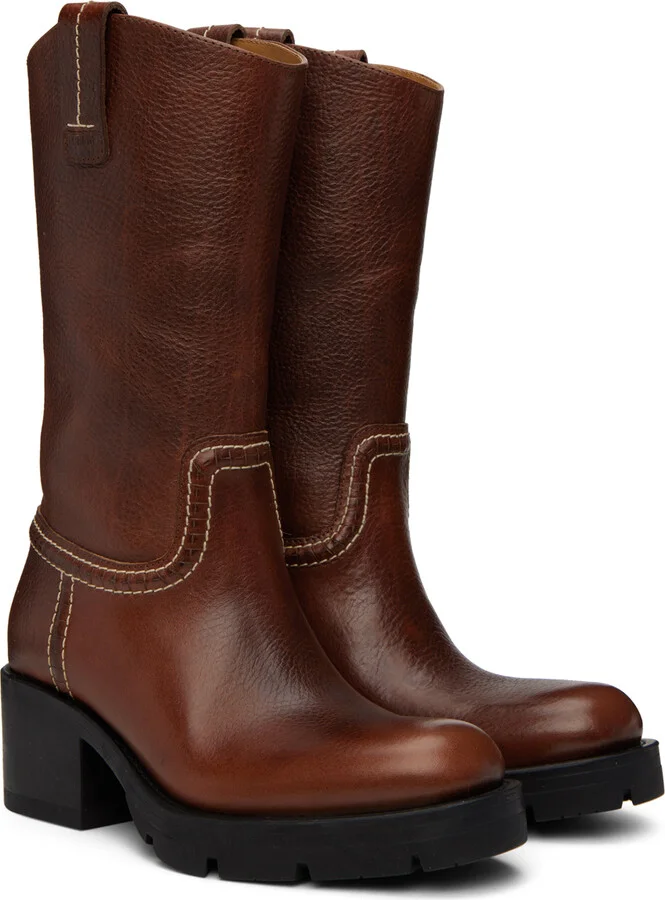 Chloé Brown Neva Boots - Image 4