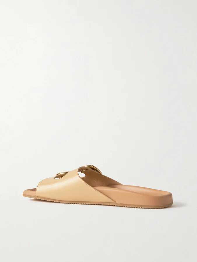 Chloé - Buckled Leather Sandals - Neutrals - Image 3