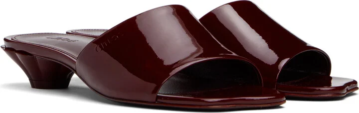 Chloé Burgundy Flower Sandals - Image 4