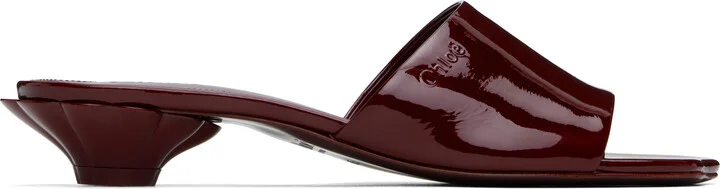 Chloé Burgundy Flower Sandals