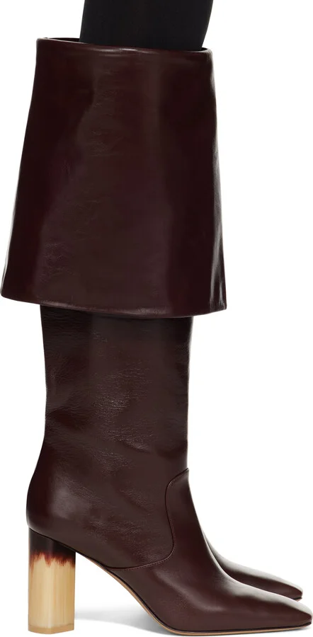 Chloé Burgundy Georgia Heeled Tall Boots
