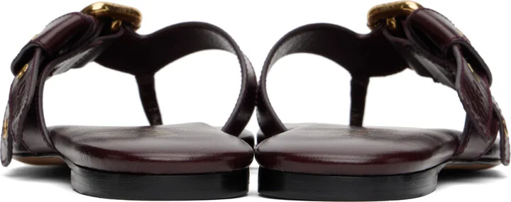Chloé Burgundy Mae Sandals - Image 2