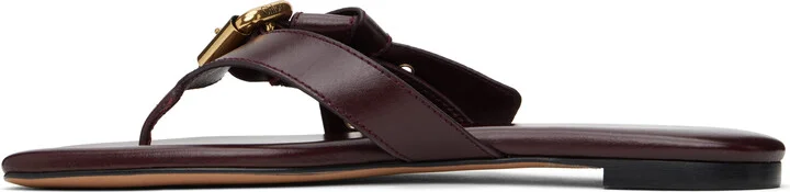 Chloé Burgundy Mae Sandals - Image 3