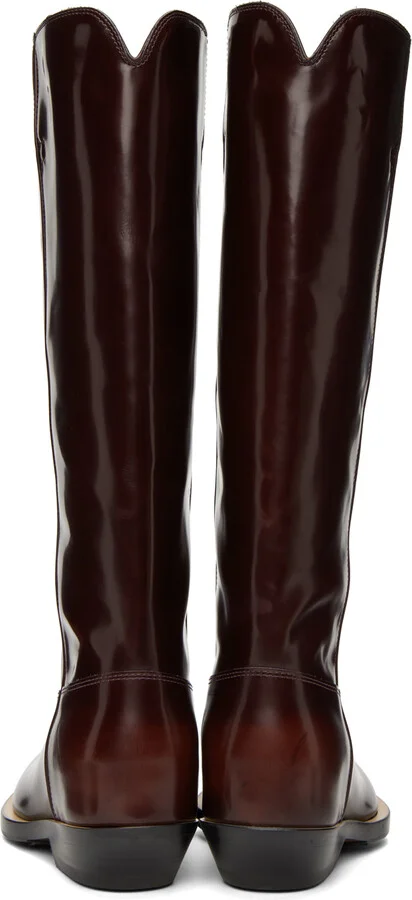 Chloé Burgundy Nellie Boots - Image 2