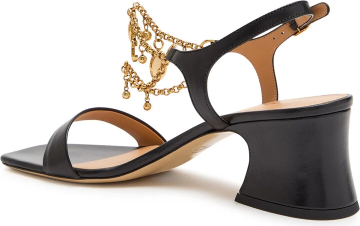 Chloe Chloé Charms 55 Chain-embellished Leather Sandals - Image 2