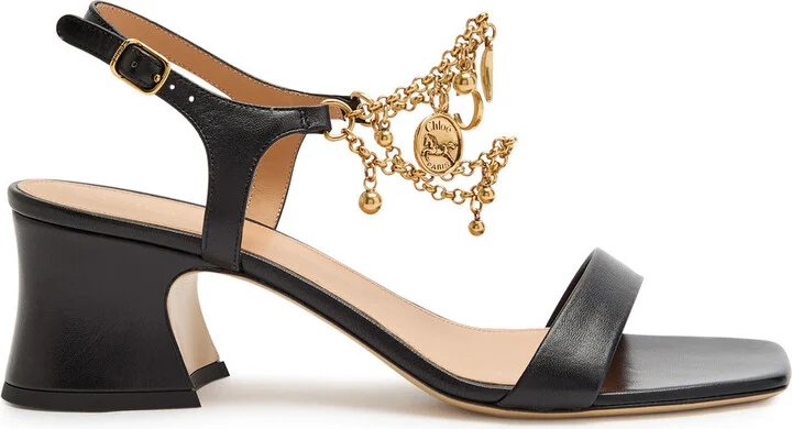Chloe Chloé Charms 55 Chain-embellished Leather Sandals