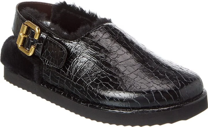 Chloé Cracked Leather Mule