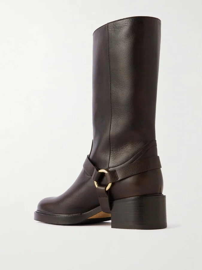 Chloé - Dakota Buckled Leather Ankle Boots - Brown - Image 3