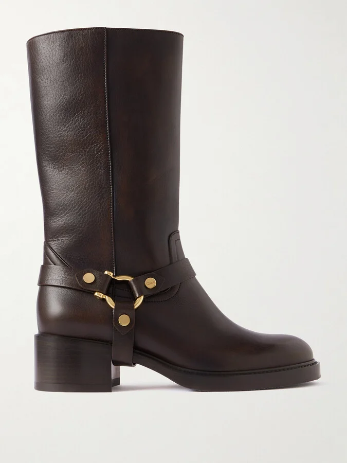 Chloé - Dakota Buckled Leather Ankle Boots - Brown